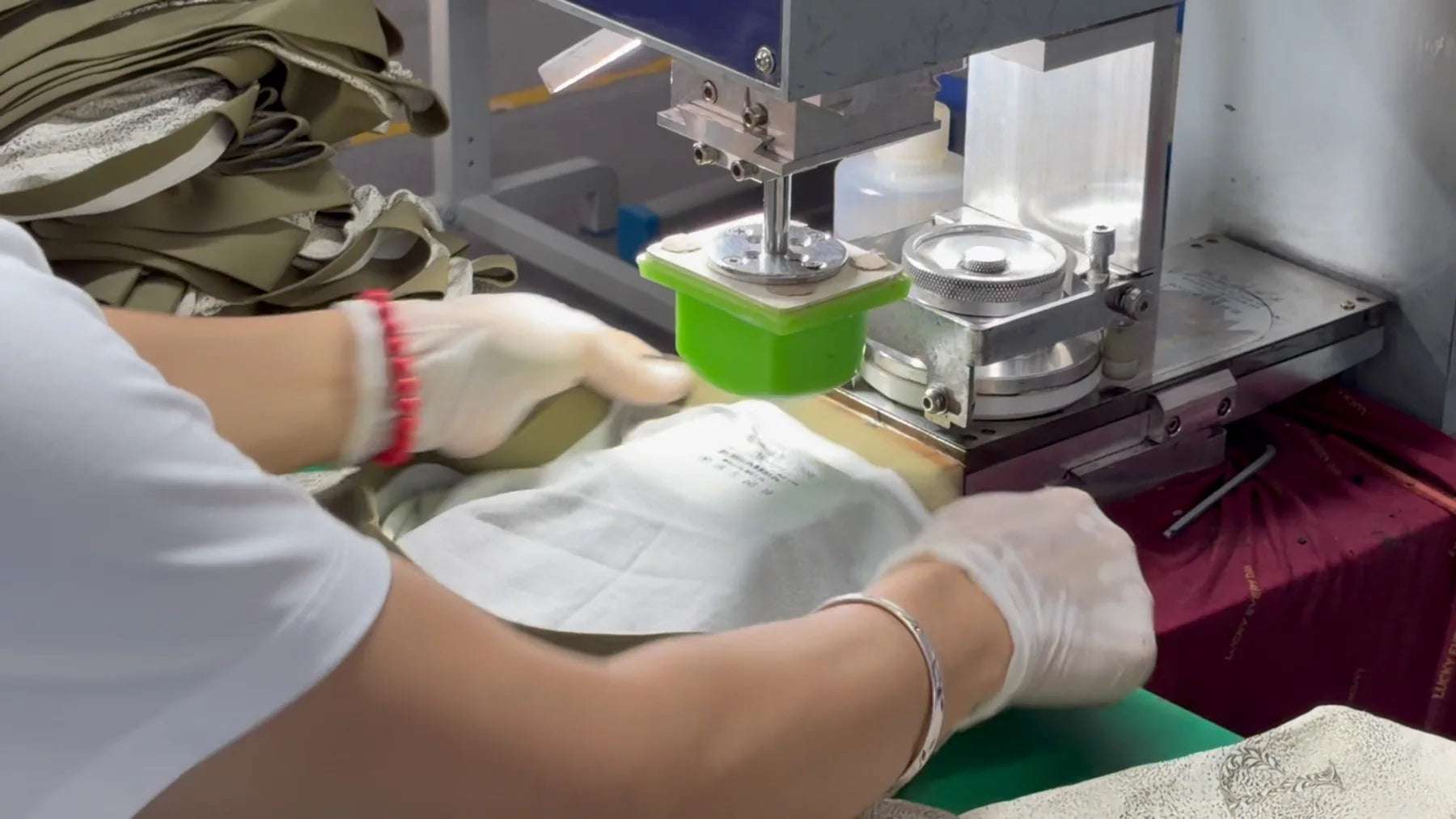 Garment label application at a partner facility