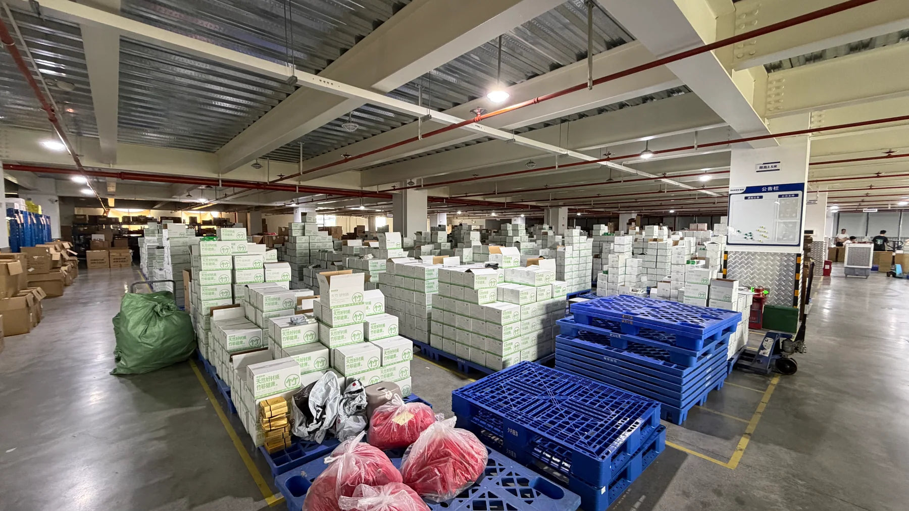 Packed goods and staging area at a partner facility